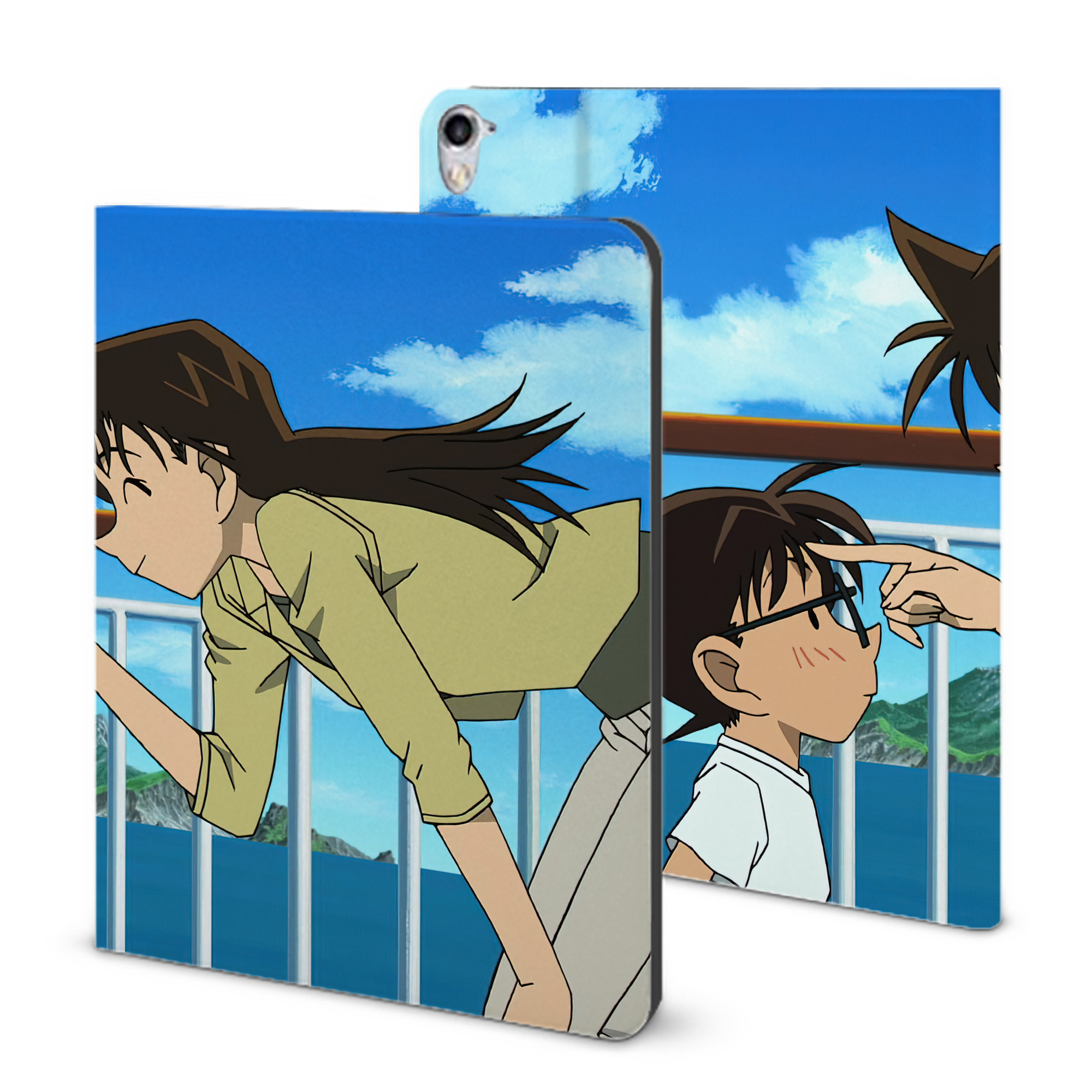 （画像用） 名探偵コナン Detective Conan IPad ケース ブック型 PUレザー TPU 耐衝撃 軽量 薄型 ペン収納なし 全面保護 IPad 各モデル対応